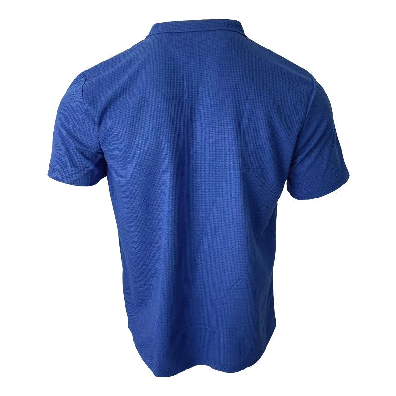 Rami™ - Vaffelstrikket Polo T-paita miehille – Lyhythihainen V-kaulus