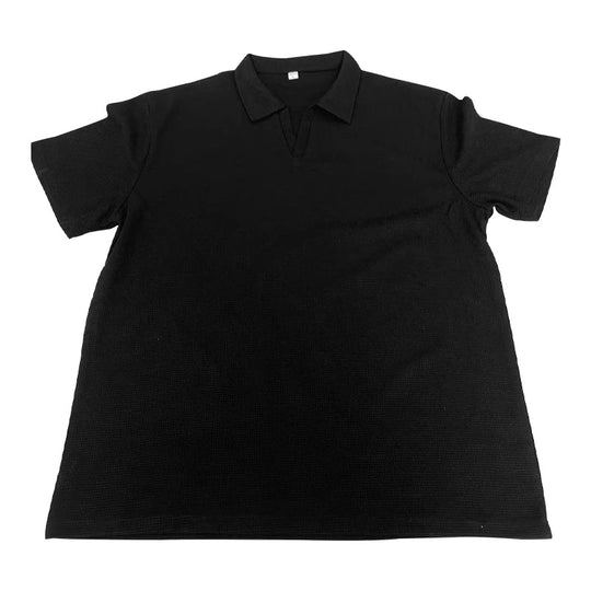 Rami™ - Vaffelstrikket Polo T-paita miehille – Lyhythihainen V-kaulus