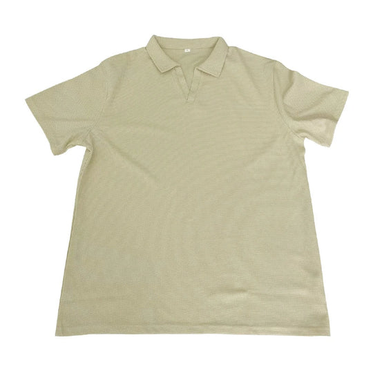 Rami™ - Vaffelstrikket Polo T-paita miehille – Lyhythihainen V-kaulus