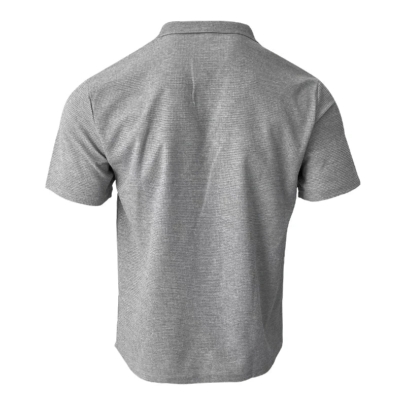 Rami™ - Vaffelstrikket Polo T-paita miehille – Lyhythihainen V-kaulus