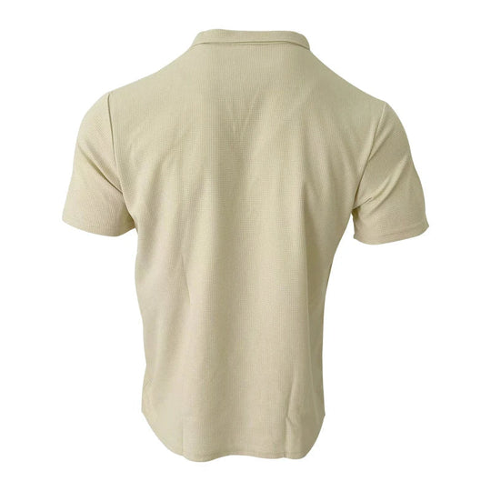 Rami™ - Vaffelstrikket Polo T-paita miehille – Lyhythihainen V-kaulus