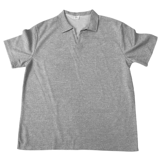 Rami™ - Vaffelstrikket Polo T-paita miehille – Lyhythihainen V-kaulus