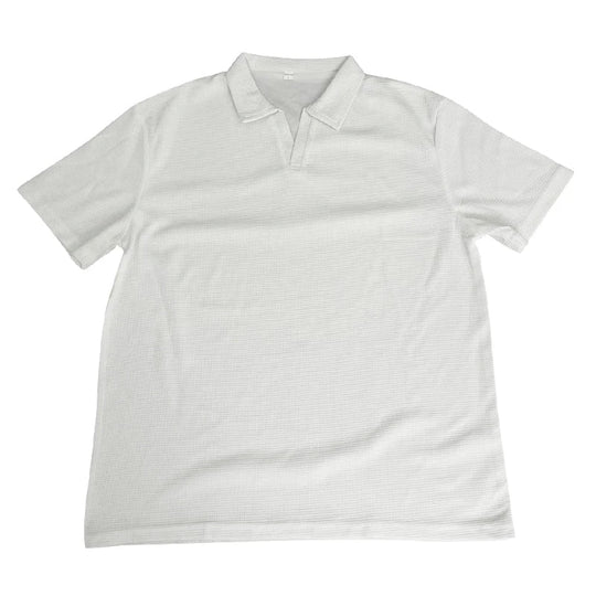 Rami™ - Vaffelstrikket Polo T-paita miehille – Lyhythihainen V-kaulus